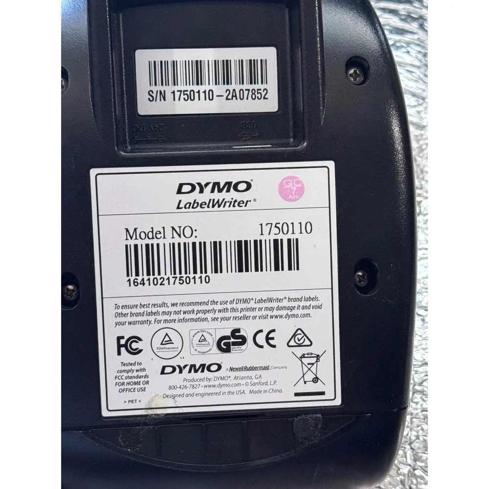 DYMO LabelWriter 450 Thermal Label Printer Model 1750110 Black Silver
